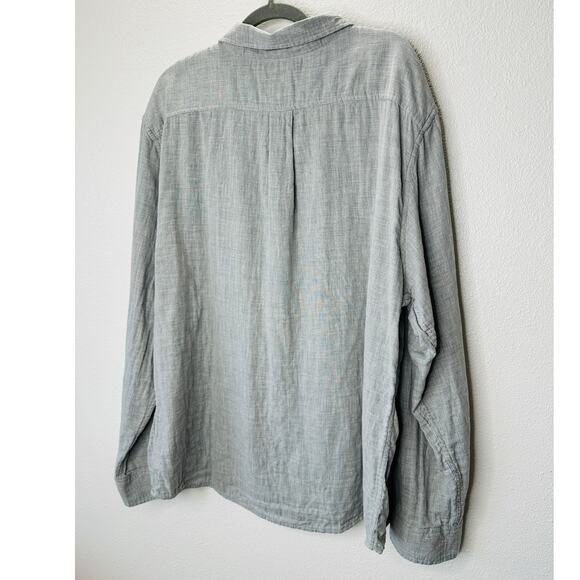 Goodfellow Light Gray Linen Long Sleeve Button Collared Shirt 2XL - Picture 9 of 12